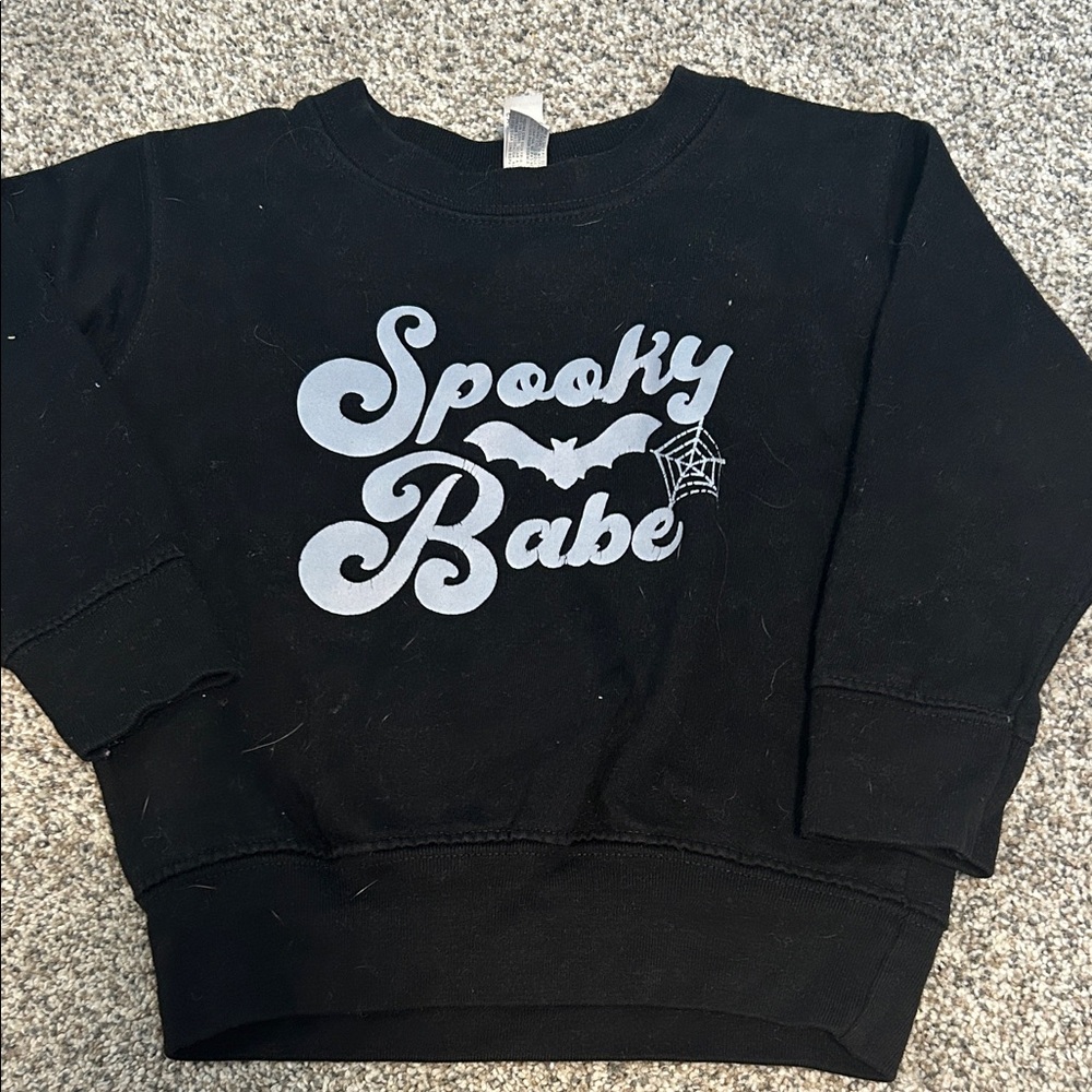 Rabbit Skins Black 'Spooky Babe' Kids Sweatshirt